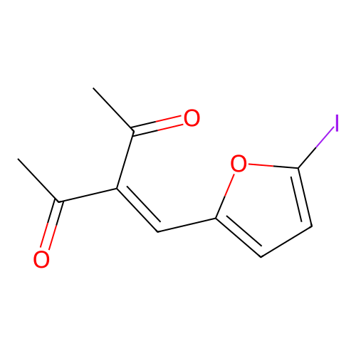 3-[(5-Iodofuran-2-yl)methylidene]pentane-2,4-dione structure