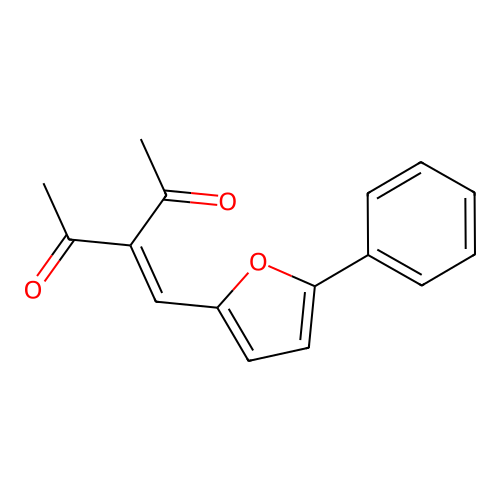 3-[(5-Phenyl-2-furyl)methylene]-2,4-pentanedione structure