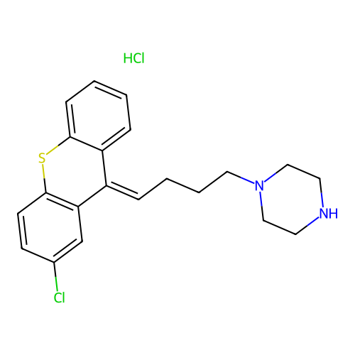 Thioxanthene, 2-chloro-9-(3-(4-methylpiperazinyl)propylidene)-, dihydrochloride structure