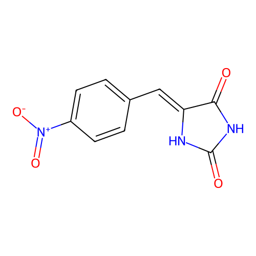 5-[1-(4-Nitro-phenyl)-meth-(Z)-ylidene]-imidazolidine-2,4-dione structure