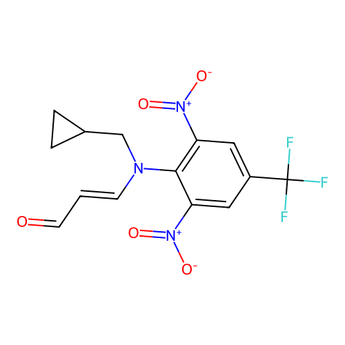 2-Propenal, 3-((cyclopropylmethyl)(2,6-dinitro-4-(trifluoromethyl)phenyl)amino)- structure