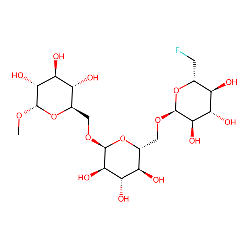 Methyl-6''-deoxy-6'-fluoroisomaltoside trisaccharide structure