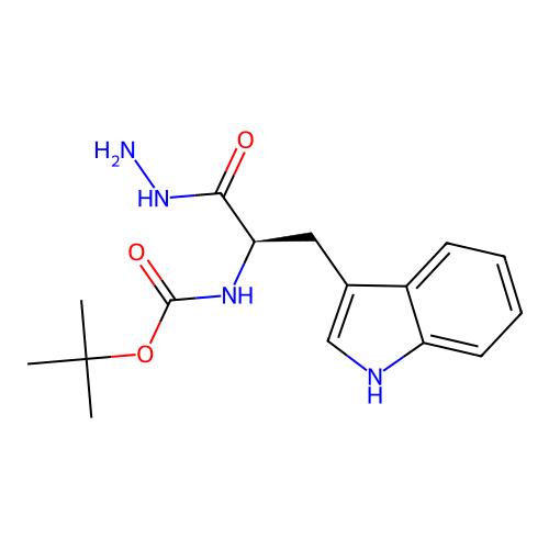 (R)-Tert-butyl (1-hydrazinyl-3-(1H-indol-3-YL)-1-oxopropan-2-YL)carbamate structure