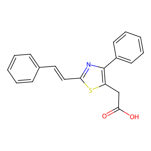 5-Thiazoleacetic acid, 4-phenyl-2-(2-phenylethenyl)- structure