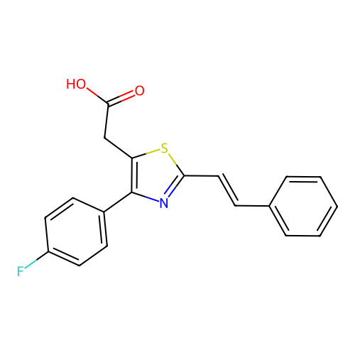 5-Thiazoleacetic acid, 4-(4-fluorophenyl)-2-(2-phenylethenyl)- structure