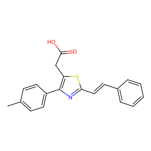 5-Thiazoleacetic acid, 4-(4-methylphenyl)-2-(2-phenylethenyl)- structure