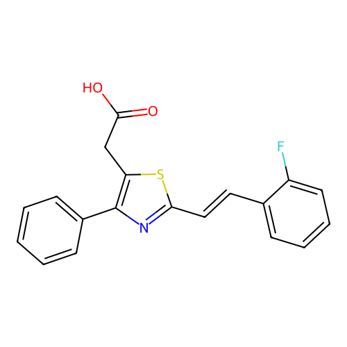 5-Thiazoleacetic acid, 2-(2-(2-fluorophenyl)ethenyl)-4-phenyl- structure