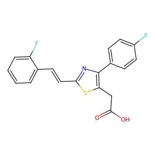 5-Thiazoleacetic acid, 4-(4-fluorophenyl)-2-(2-(2-fluorophenyl)ethenyl)- structure