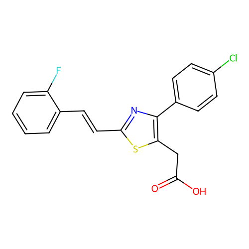 5-Thiazoleacetic acid, 4-(4-chlorophenyl)-2-(2-(2-fluorophenyl)ethenyl)- structure