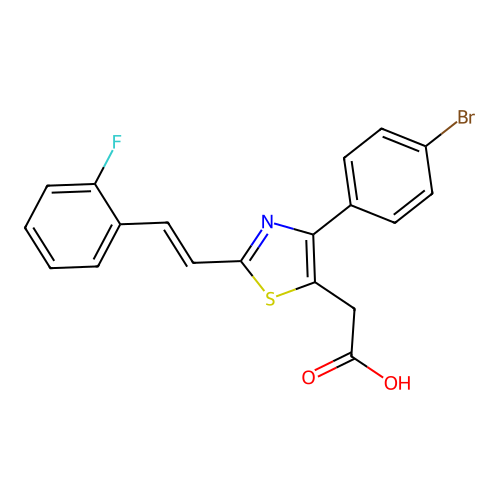 5-Thiazoleacetic acid, 4-(4-bromophenyl)-2-(2-(2-fluorophenyl)ethenyl)- structure