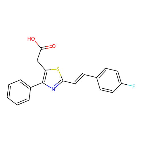 5-Thiazoleacetic acid, 2-(2-(4-fluorophenyl)ethenyl)-4-phenyl- structure