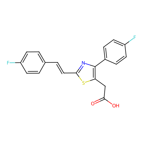 5-Thiazoleacetic acid, 4-(4-fluorophenyl)-2-(2-(4-fluorophenyl)ethenyl)- structure