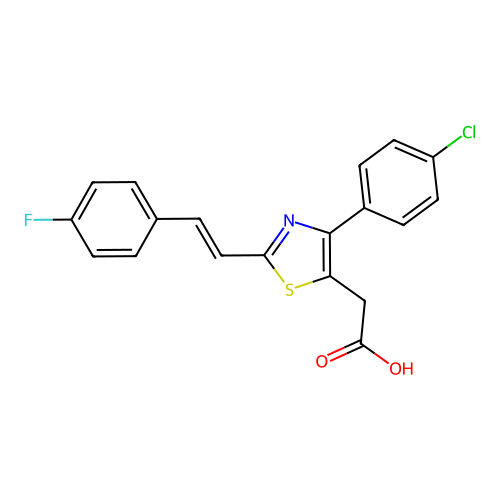 5-Thiazoleacetic acid, 4-(4-chlorophenyl)-2-(2-(4-fluorophenyl)ethenyl)- structure