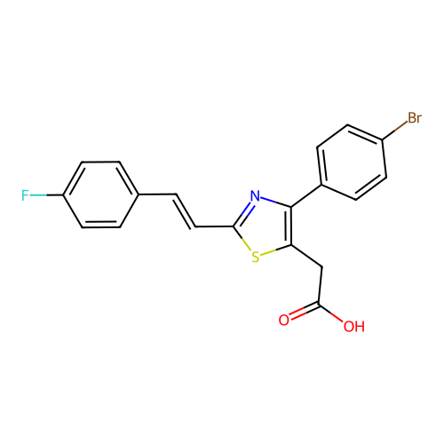 5-Thiazoleacetic acid, 4-(4-bromophenyl)-2-(2-(4-fluorophenyl)ethenyl)- structure