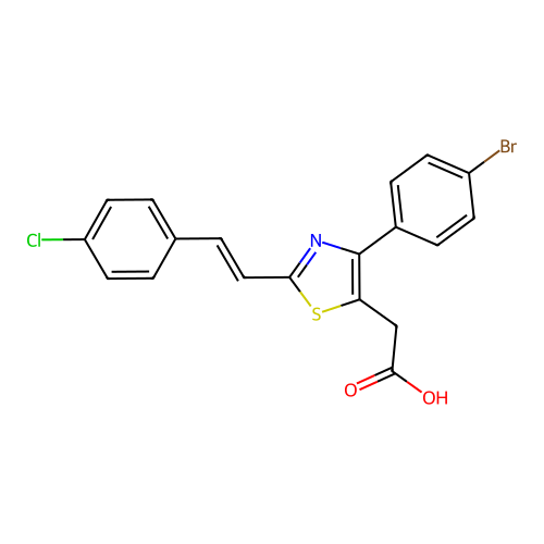 5-Thiazoleacetic acid, 4-(4-bromophenyl)-2-(2-(4-chlorophenyl)ethenyl)- structure