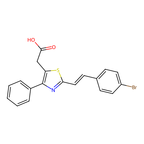 5-Thiazoleacetic acid, 2-(2-(4-bromophenyl)ethenyl)-4-phenyl- structure