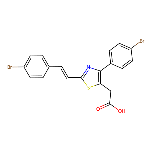 5-Thiazoleacetic acid, 4-(4-bromophenyl)-2-(2-(4-bromophenyl)ethenyl)- structure