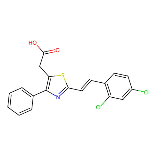 5-Thiazoleacetic acid, 2-(2-(2,4-dichlorophenyl)ethenyl)-4-phenyl- structure