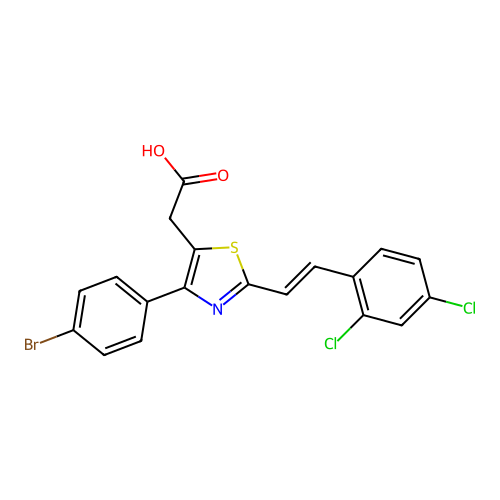 5-Thiazoleacetic acid, 4-(4-bromophenyl)-2-(2-(2,4-dichlorophenyl)ethenyl)- structure