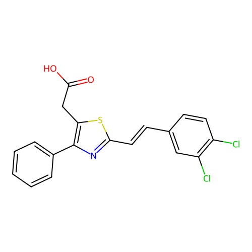 5-Thiazoleacetic acid, 2-(2-(3,4-dichlorophenyl)ethenyl)-4-phenyl- structure