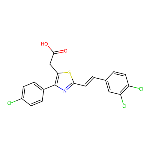 5-Thiazoleacetic acid, 4-(4-chlorophenyl)-2-(2-(3,4-dichlorophenyl)ethenyl)- structure