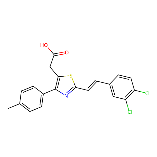 5-Thiazoleacetic acid, 2-(2-(3,4-dichlorophenyl)ethenyl)-4-(4-methylphenyl)- structure