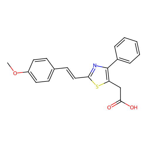 5-Thiazoleacetic acid, 2-(2-(4-methoxyphenyl)ethenyl)-4-phenyl- structure