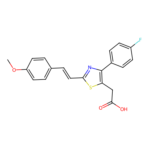 5-Thiazoleacetic acid, 4-(4-fluorophenyl)-2-(2-(4-methoxyphenyl)ethenyl)- structure