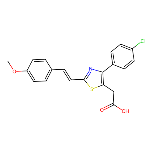 5-Thiazoleacetic acid, 4-(4-chlorophenyl)-2-(2-(4-methoxyphenyl)ethenyl)- structure