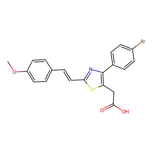 5-Thiazoleacetic acid, 4-(4-bromophenyl)-2-(2-(4-methoxyphenyl)ethenyl)- structure