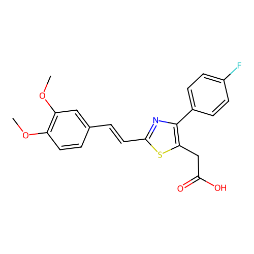 5-Thiazoleacetic acid, 2-(2-(3,4-dimethoxyphenyl)ethenyl)-4-(4-fluorophenyl)- structure