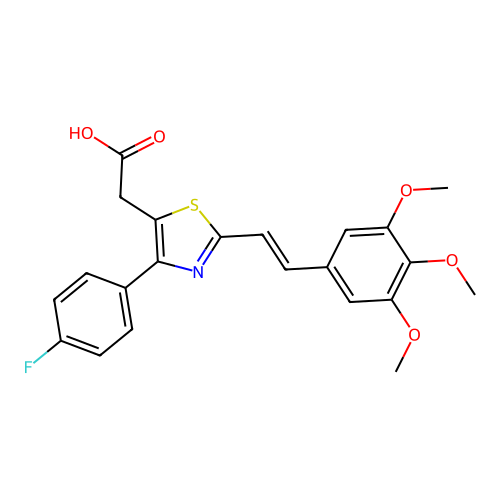 5-Thiazoleacetic acid, 4-(4-fluorophenyl)-2-(2-(3,4,5-trimethoxyphenyl)ethenyl)- structure