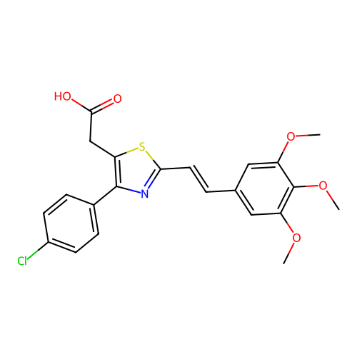 5-Thiazoleacetic acid, 4-(4-chlorophenyl)-2-(2-(3,4,5-trimethoxyphenyl)ethenyl)- structure