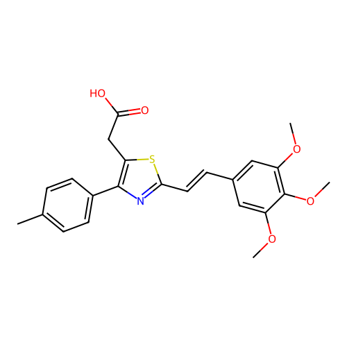 5-Thiazoleacetic acid, 4-(4-methylphenyl)-2-(2-(3,4,5-trimethoxyphenyl)ethenyl)- structure