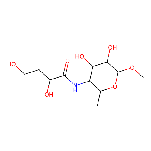 N-(4,5-dihydroxy-6-methoxy-2-methyloxan-3-yl)-2,4-dihydroxybutanamide structure