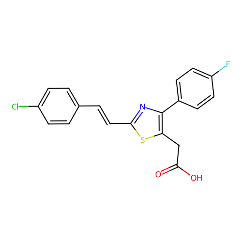 5-Thiazoleacetic acid, 2-(2-(4-chlorophenyl)ethenyl)-4-(4-fluorophenyl)- structure