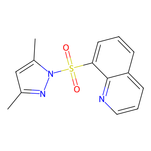 8-[(3,5-dimethyl-1H-pyrazol-1-yl)sulfonyl]quinoline structure