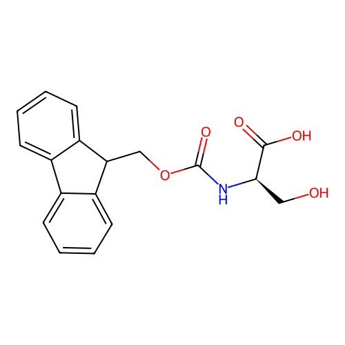 (2R)-2-({[(9H-fluoren-9-yl)methoxy]carbonyl}amino)-3-hydroxypropanoic acid structure