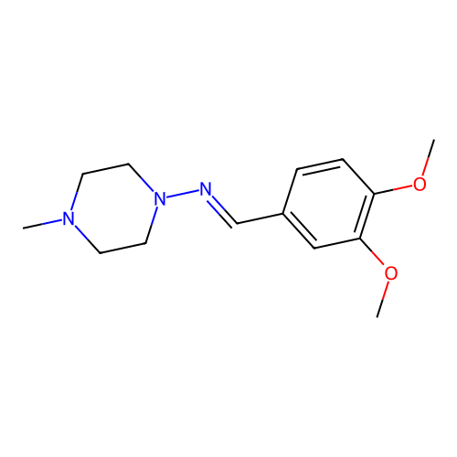 N-[(E)-(3,4-dimethoxyphenyl)methylidene]-4-methylpiperazin-1-amine structure