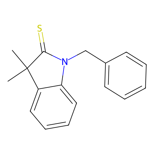 1-benzyl-3,3-dimethyl-1,3-dihydro-2H-indole-2-thione structure