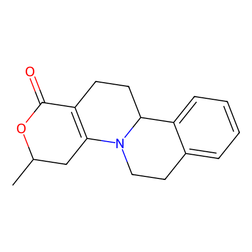 3-methyl-3,4,6,7,12,13-hexahydropyrano[3',4':5,6]pyrido[2,1-a]isoquinolin-1(11bH)-one structure