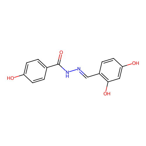 N-[(2,4-dihydroxyphenyl)methylideneamino]-4-hydroxybenzamide structure