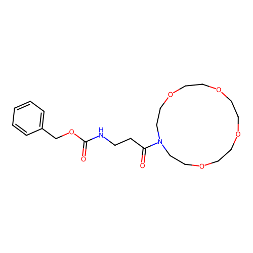 Benzyl (3-oxo-3-(1,4,7,10-tetraoxa-13-azacyclopentadecan-13-yl)propyl)carbamate structure