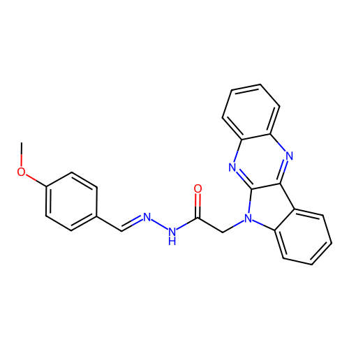 6H-Indolo(2,3-b)quinoxaline-6-acetic acid, ((4-methoxyphenyl)methylene)hydrazide structure