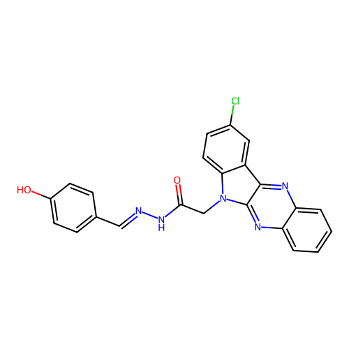 2-(9-chloroindolo[3,2-b]quinoxalin-6-yl)-N'-[(4-oxocyclohexa structure