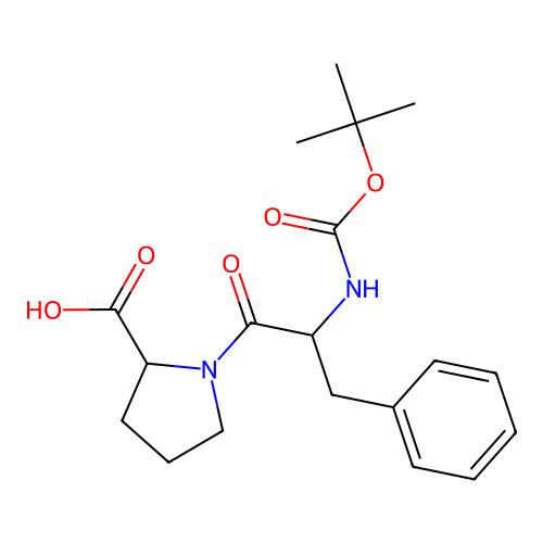 N-(tert-butoxycarbonyl)phenylalanylproline structure