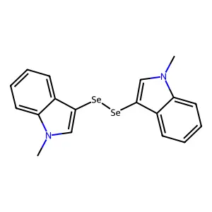 1-Methyl-3-[(1-methylindol-3-yl)diselanyl]indole structure