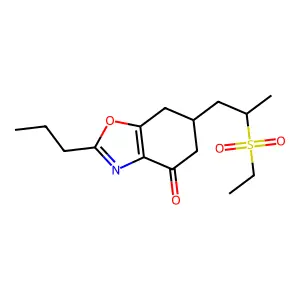 6-(2-ethylsulfonylpropyl)-2-propyl-6,7-dihydro-5H-1,3-benzoxazol-4-one structure