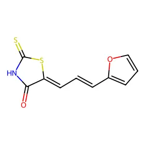2-Thioxo-5-[(1Z,2E)-3-(2-furanyl)-2-propenylidene]thiazolidine-4-one structure