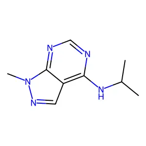 1-methyl-N-(propan-2-yl)-1H-pyrazolo[3,4-d]pyrimidin-4-amine structure